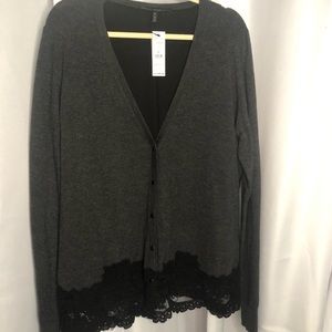 Bnwt White House black market lace back sweater